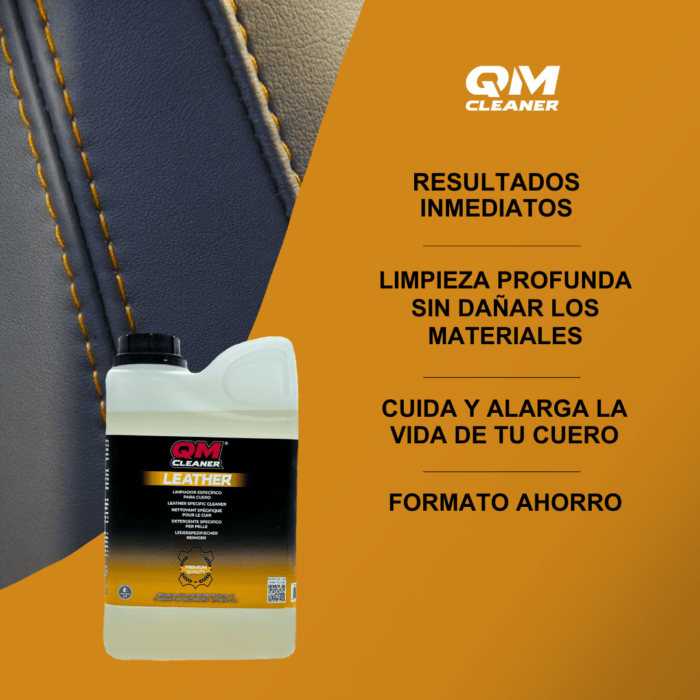Puntos fuertes de la garrafa de limpiador de cuero