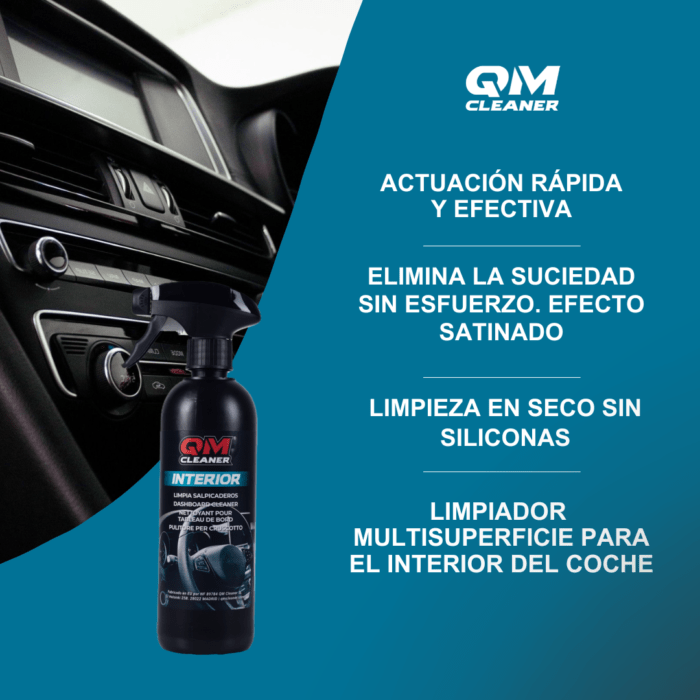 Puntos fuertes del limpiador de salpicaderos y plásticos interiores QM Interior