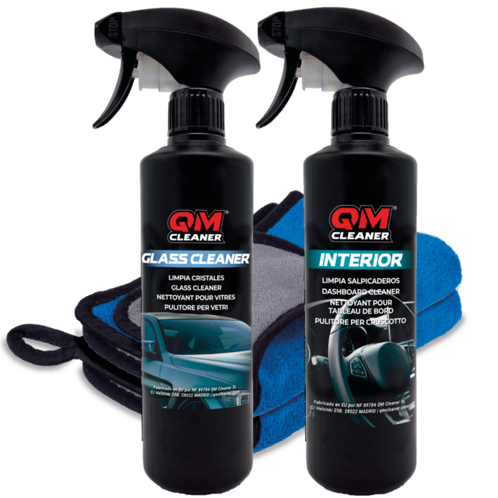 Kit de productos para la limpieza de salpicadero y cristales del coche