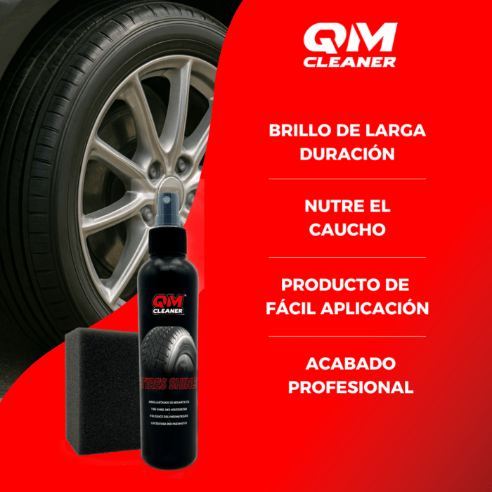 Puntos fuertes de Tire Shine, abrillantador de neumáticos