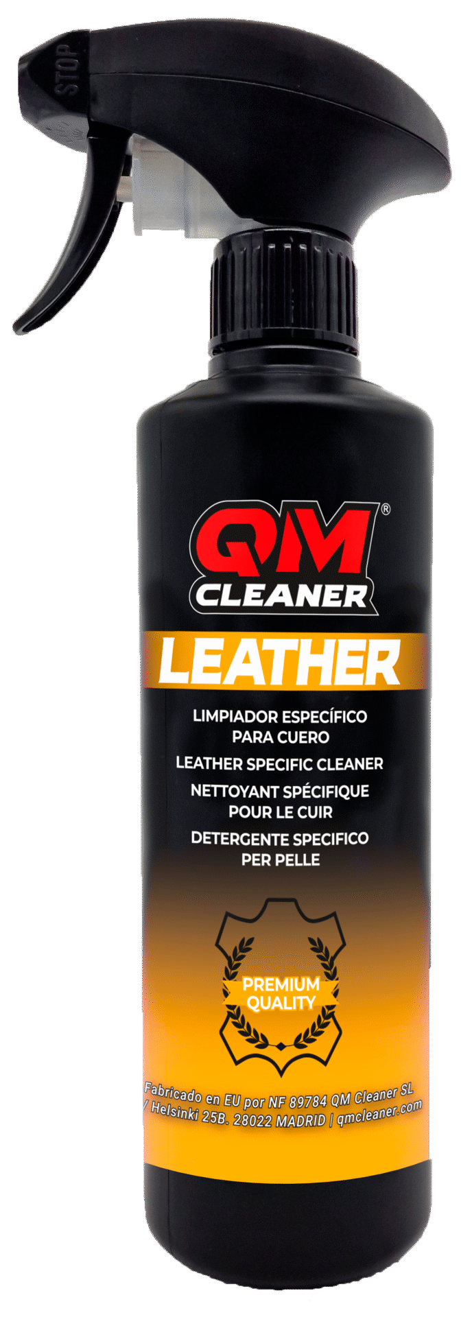 Bote de 500ml de limpiador especifico para cuero